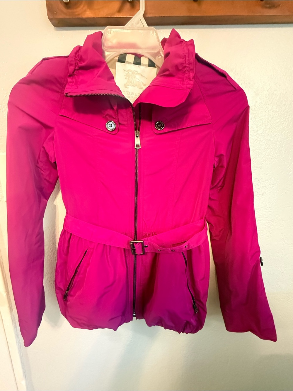 Burberry Bright Pink Women's Belted Jacket